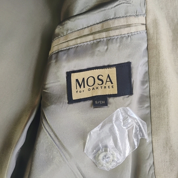 MOSA For Oaktree Blazer Mens Small Beige Linen Blend Sport Coat Pockets - Picture 9 of 14